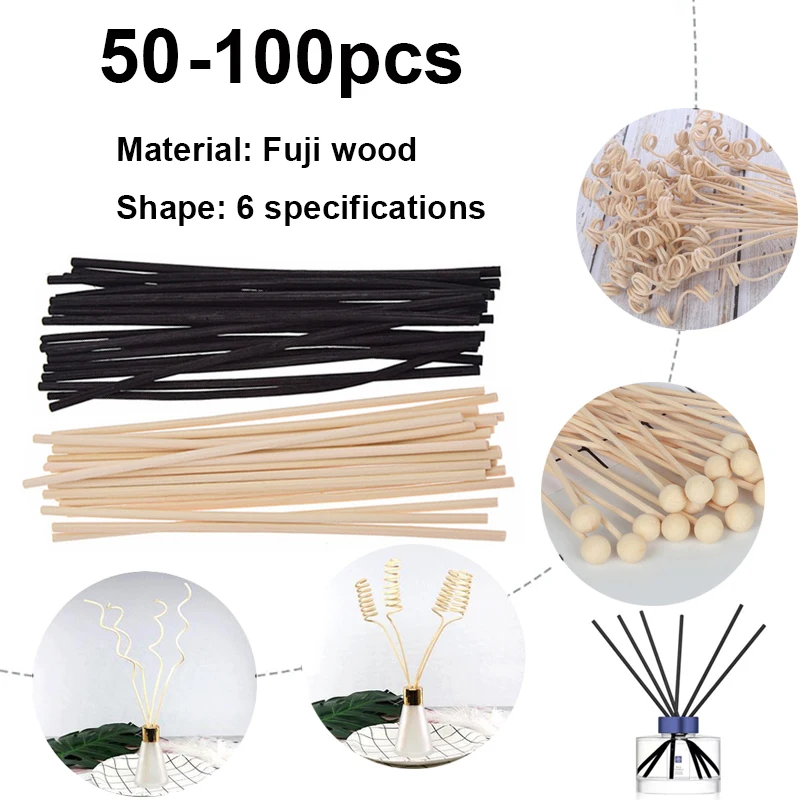 

50/100pcs 6 kinds of natural reed aromatherapy oil diffuser rattan stick perfume volatiles for home decoration refill stick