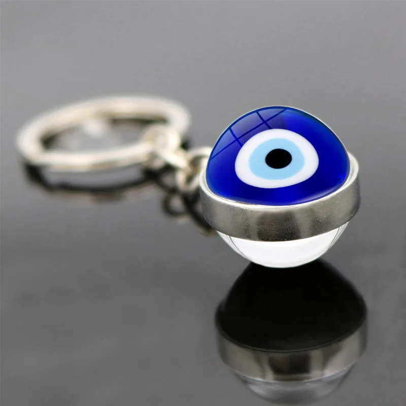 Boa sorte olhos azuis chaveiro turco mal olho oração contas de vidro chaveiro amuleto saco pendurado decoração charme presente para proteção