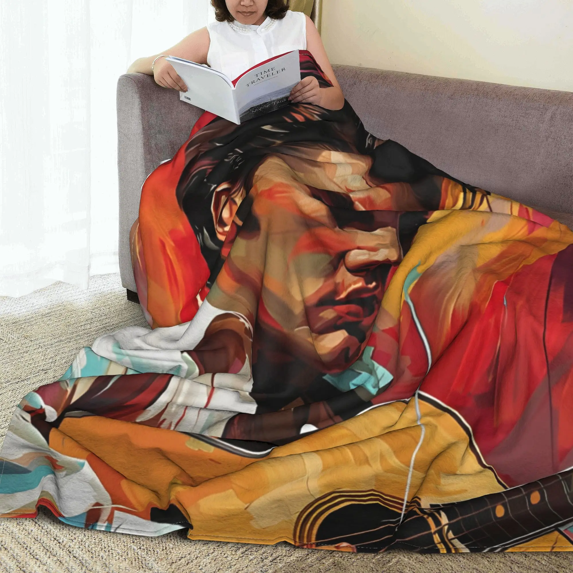 Мягкое одеяло E-Elvis Presley Legend Artwork фланелевое флисовое премиум-класса легкое крутое
