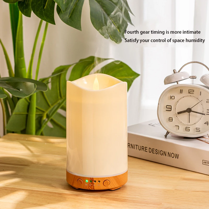 Candle Aroma Diffuser Humidifier Essential Oil Diffuser Gift Atmosphere Light Aroma Diffuser Festive Flame Light Flame Candle enlarge