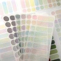3 sheet basic color stickers set multi rainbow candy pure paper adhesive memo note diary album decoration marker a7142