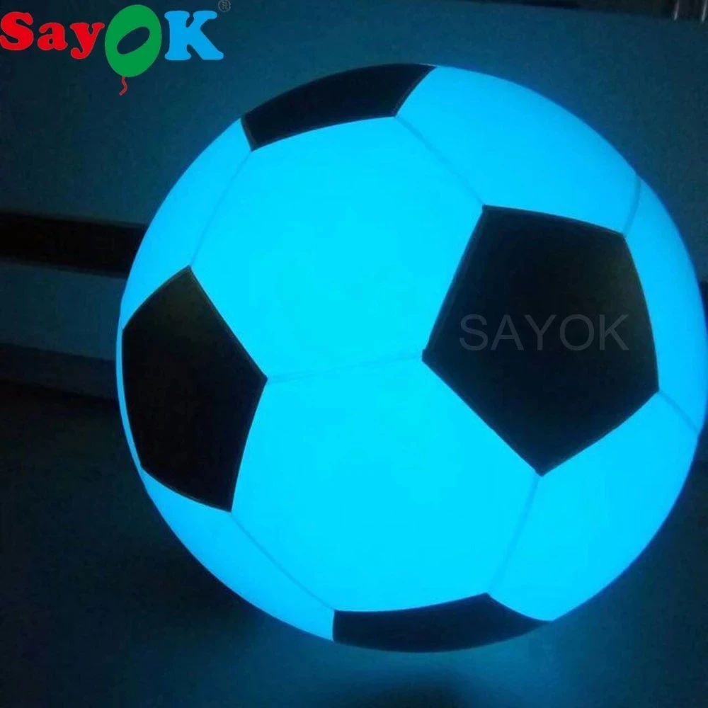 

1m/3ft Inflatable Soccer Throwing Balloon Inflatable Lighting Football with LED Light Glowing Ball PVC Zygote Ball for Kid/Adult