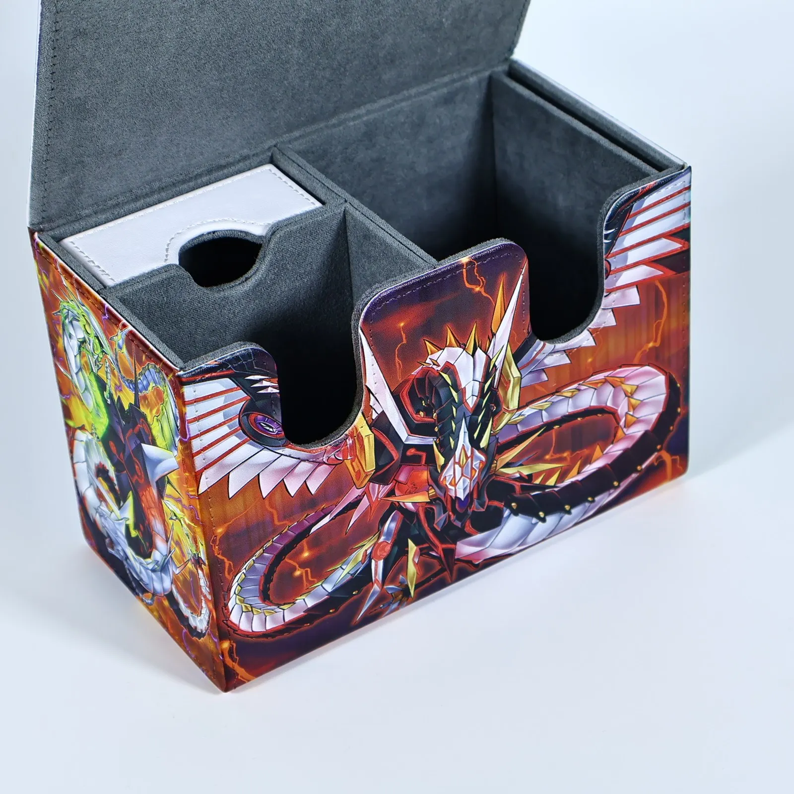 Ю-Ги-О! Киберреволюция ​ ​ Коробка для карт Dragon Window Cyber ​ ​ Кожаный магнитный двухслойный футляр для хранения игровых карт Dragon Nova, подарочный набор (art.: 3920daf083ea3) - 3920daf083ea3