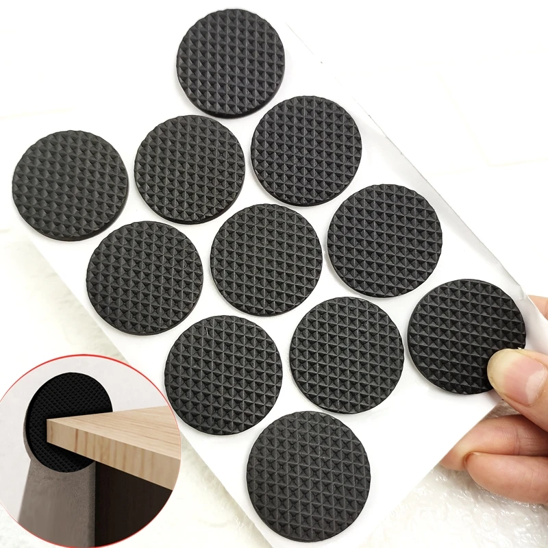 Rubber Pads For Chair Legs 1-24pcs Anti Slip Mat Bumper Damper Non-Slip Round Square Self Adhesive Table Feet Protector Hardware images - 6