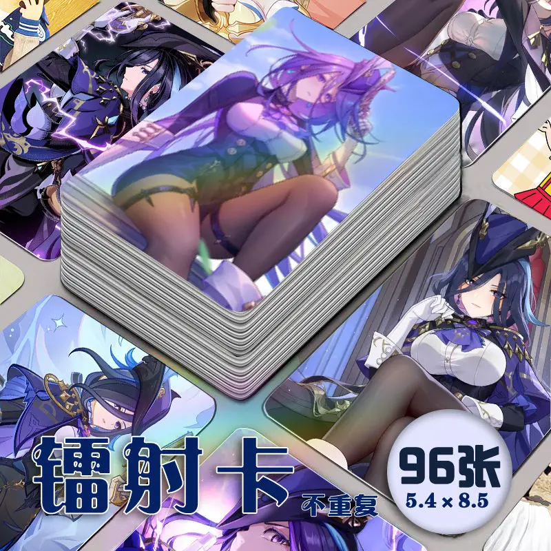 

96 шт. Genshin Impact аниме лазерная карта Clorinde косплей мультфильм открытка фото LOMO открытка орнамент коллекция подарок