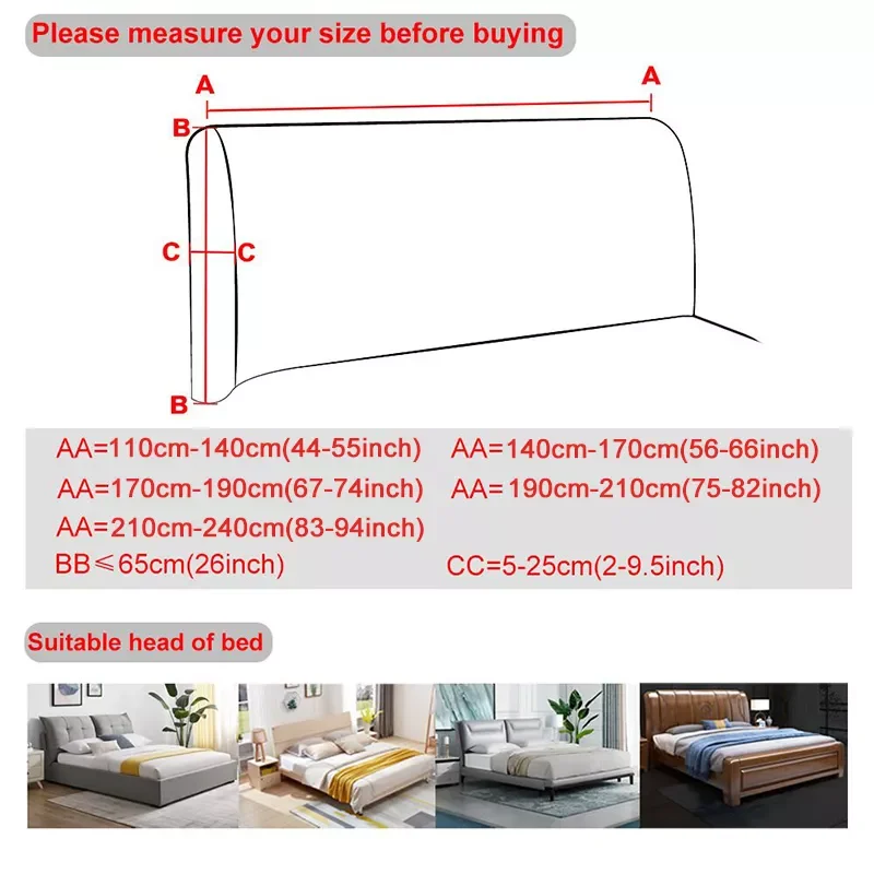 

20227 Colors Bed Head Cover Solid Color High Quality All-inclusive Bed Head Back Protection Dust Cover Headboard Cover For Home