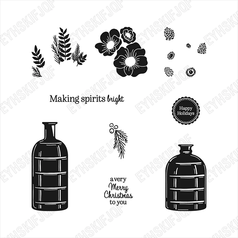

Bottle Flower Cutting Dies Stamps Craft Embossing Make Paper Greeting Card Making Template Diy Handmade 2022 New