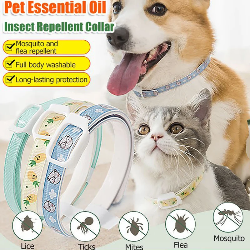 

2PC Dog Insect Repellent Collar Cat Mosquito Repellent Cat Ring Flea To Prevent Lice Flea Collar Pet Supplies Water Proof Collar