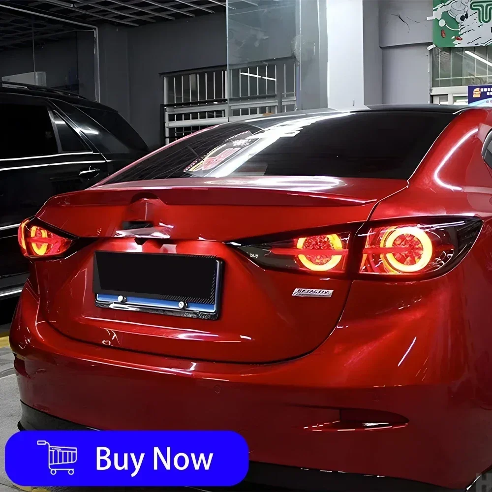 Фото Для Mazda 3 Axela 2014-2018 автоматические задние фонари в сборе, обновление 2020, Стайлинг, светодиодный динамический поворот, автомобильные задние фонари, аксессуары №2