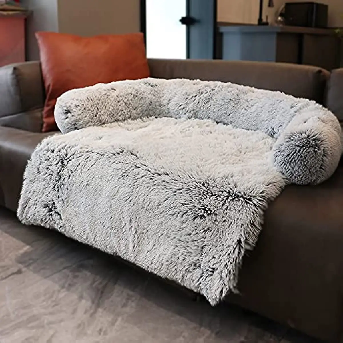 

Pet Sofa Protector, Calming Dog Bed for Large dogs, Plush Dog Mat Dog Sofa,Universal Pet Furniture Cover with Soft Nec