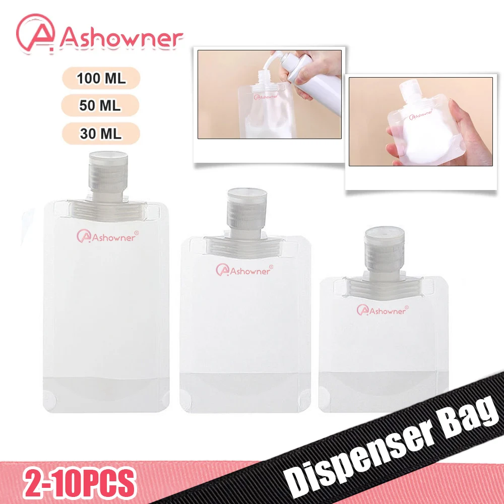 30/50/100ml Dispenser Bag Liquid Lotion Portable Travel Packaging Bag Reusable Leak-proof For Shampoo Cosmetic Storage Container