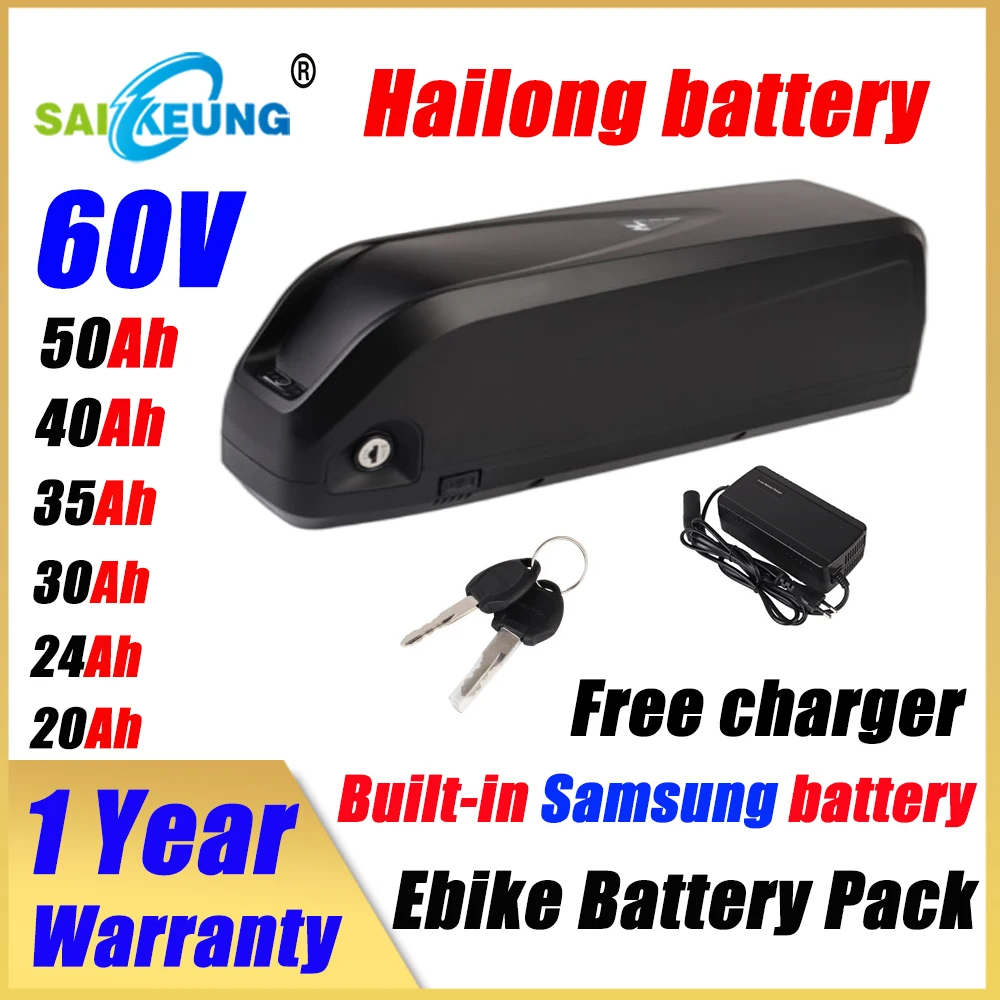 

Hailong Battery Velo Batterie 40ah Electric Bicycle Conversion Kit 60v 72v 1500w 30ah 20ah 3000w 18650 Samsung Bafang Battery