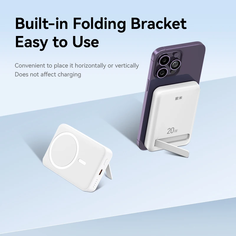 Zime Magnetic Power Bank 10000mAh Spare Battery Pack Portable Powerbank Wireless Magnetic Charger for iPhone 14 13 12 Pro Max