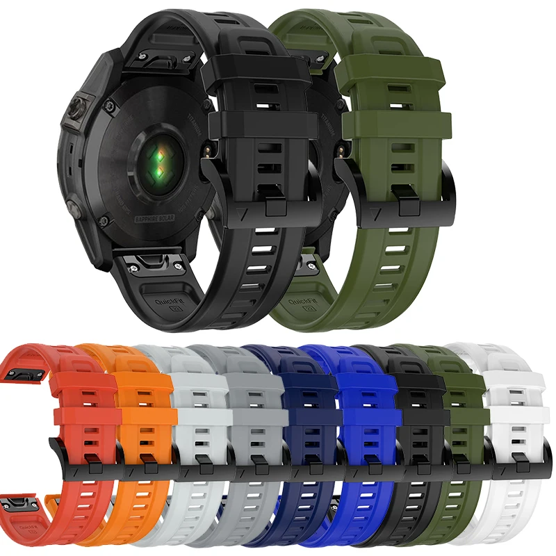 

22mm Silicone WatchBand For Garmin Fenix 7/6 Pro/5 Watchbands Smart Watch Waterproof Wrist Straps Silicone Watch Band Bracelet