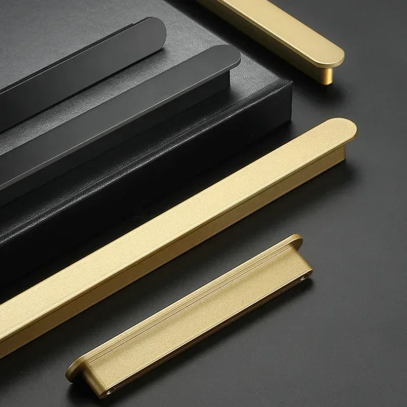 Скандинавская дуга медная матовая Золотая черная ручка для выдвижного ящика