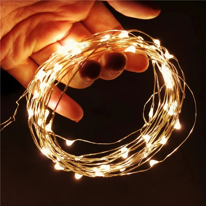 

8 Colors LED Copper Wire Fairy Lights Battery Powered LED String Lights Party Wedding Indoor Christmas Decoration Garland Lights