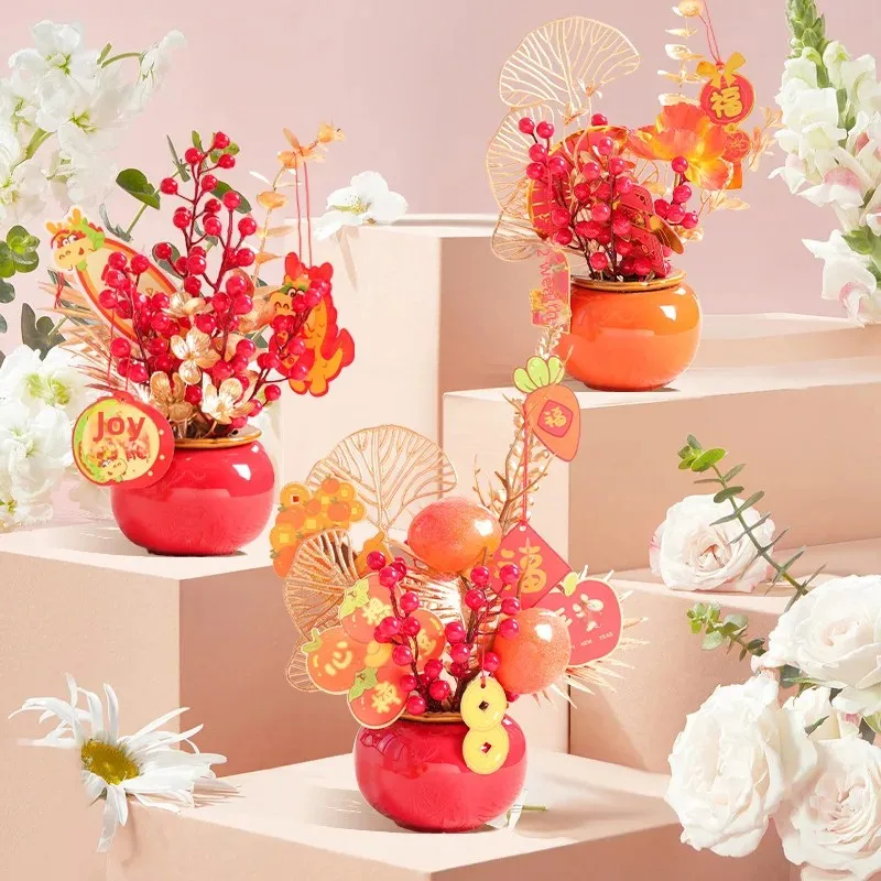 2024 китайский Новый год фестиваль лодки-дракона украшение миниатюрный цветочный