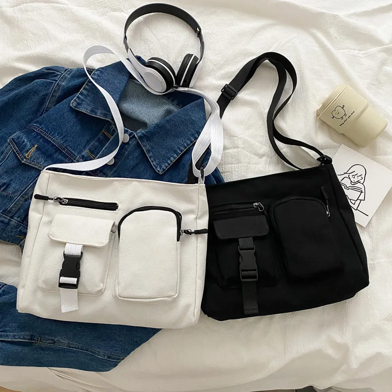 

Холщовая Сумочка Ins в японском стиле Харадзюку, новинка 2021, модная популярная дикая Диагональная Сумка через плечо, сумки через плечо