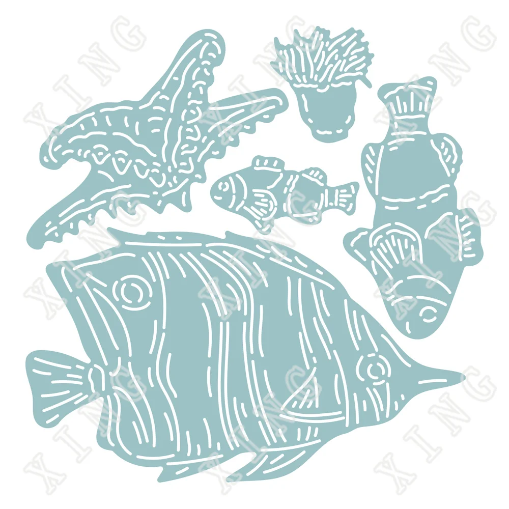 

Fish New Arrival Metal Cutting Dies for Diy Scrapbooking Crafts Dies Cut Stencils Maker Photo Album Template Handmade Decoration