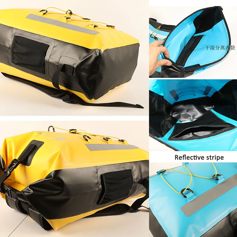 Large Capacity 30L Waterproof Dry Backpack Roll Top Bag Motocycle Dry Sack Rafting Pack Water Resistant Bag Bolsa Moutain Ocean