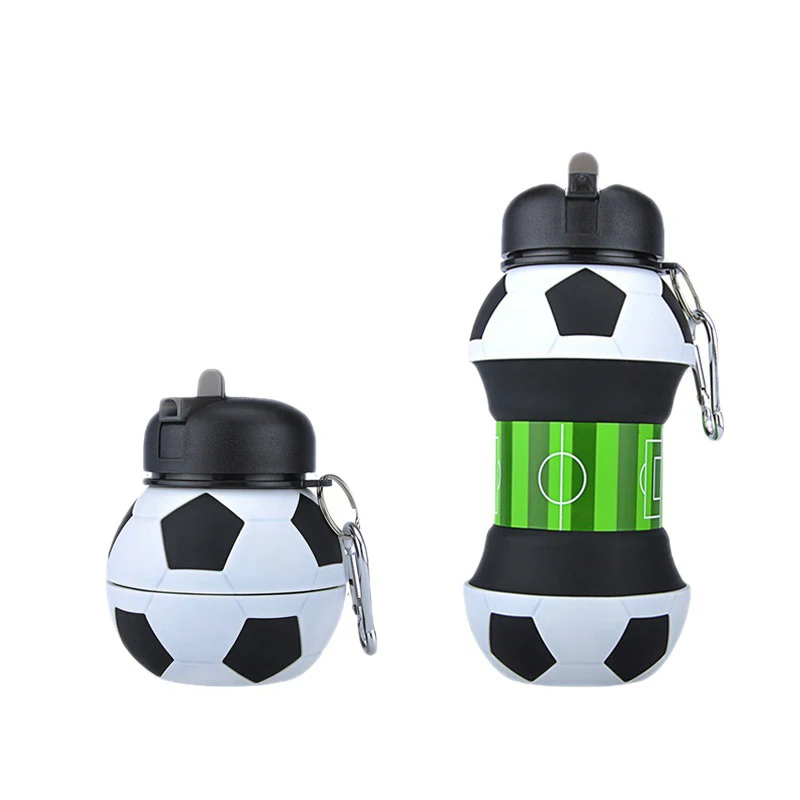 

Sports Fold Water Bottle Collapsible BPA-Free Silicone Soccer Football Basketball Tennis Water Cup For Camping Hiking School