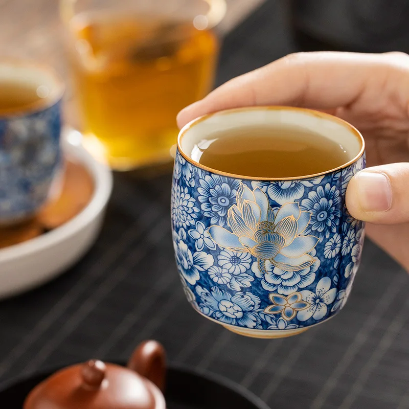 Ru Kiln New Gold Wanhua Персональная чашка Керамическая для чая Китайская домашняя Чашка