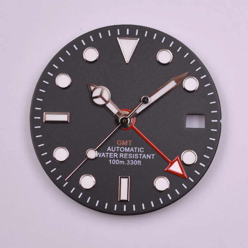 Стерильный циферблат 29 мм GMT стрелки часов подходят NH34 NH34A часовые части