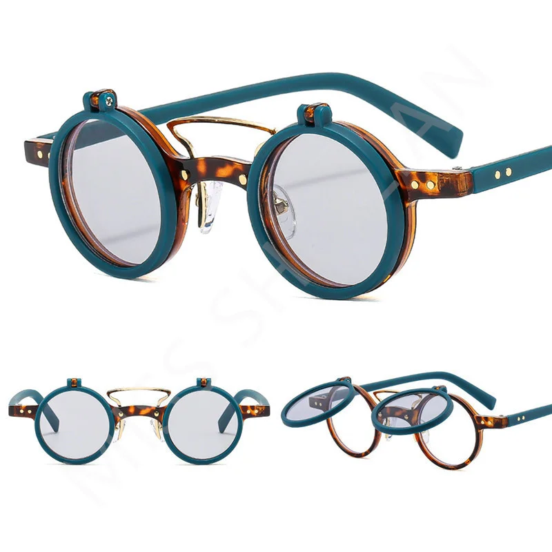 

Солнцезащитные очки унисекс с двойным мостиком и круглыми линзами UV400