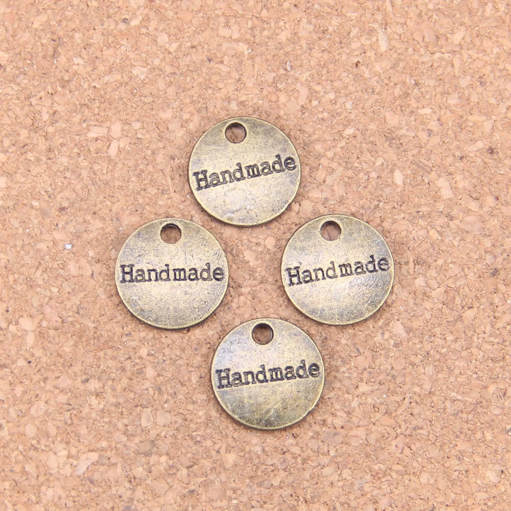 

96pcs Charms handmade hand made 14mm Antique Pendants,Vintage Bronze Jewelry,DIY for bracelet necklace