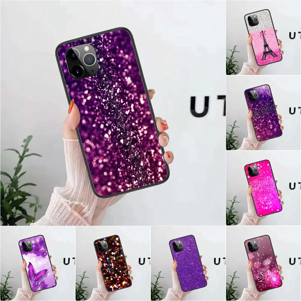 For Samsung Galaxy S30 S21 S20 Fe S10 S10E S9 S8 S7 S6 Edge Lite Plus Ultra Pink Glitter Mall Mobile Phone Cases