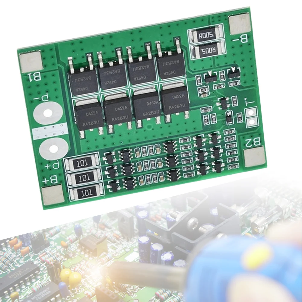 Фото Плата защиты литий-ионных аккумуляторов 3S 25A Li-ion 18650 с балансировкой BMS PCM для модуля LiPo-элементов №3