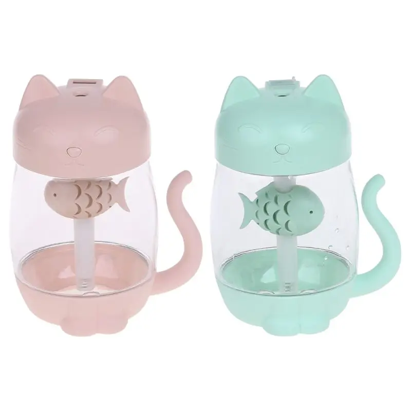 

3-in-1 Cute for Cat Ultrasonic Humidifier Aroma Diffuser With LED Light & USB Fa New Dropship