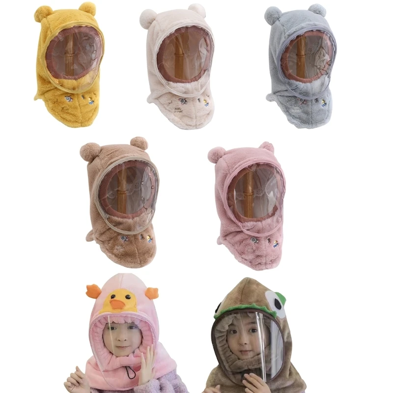 

Cute Girls Outdoor Spaceship Hat Scarf Winter Furry Warm Hat for Kids Toddler