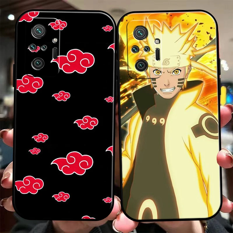 

NARUTO Anime Phone Case For Xiaomi Redmi 7 8 7A 8A 9 9i 9AT 9T 9A 9C Note 7 8 2021 8T 8 Pro Carcasa Funda Black Silicone Cover