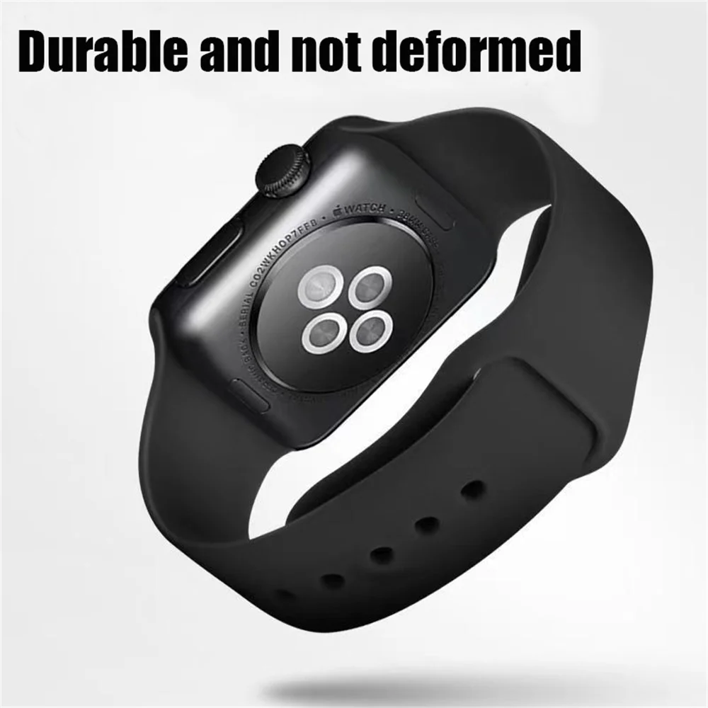 Silicone Watchband For Apple Strap 49mm 44mm 40mm 42mm 41mm Ultra 45mm 38 44 45 mm Bracelet Apple Watch Series 8 7 se 6 5 4 3