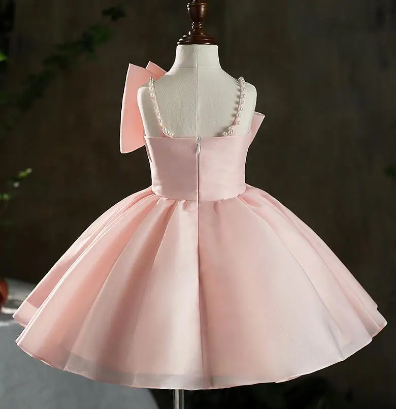 Слинг aline без рукавов с жемчужным бантом детское платье для вечерние дня рождения