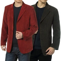 solid color mens blazers middle aged men business jacket casual suit fashion corduroy suit jacket spring autumn blazer coat warm