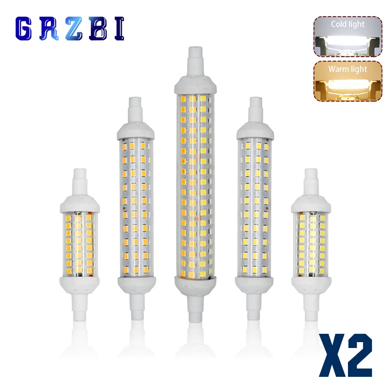 2pcs/lot AC220V R7S LED Lamp 6W 9W 12W SMD 2835 78mm 118mm 135mm R7S LED Light Corn Bulb Energy Saving Replace Halogen Light