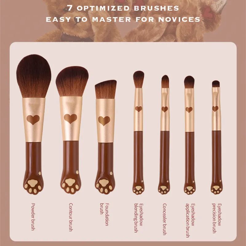 Flower Knows Mini Love Bear Brush Collaboration with Bacio Bouquet Portable | Makeup Brushes
