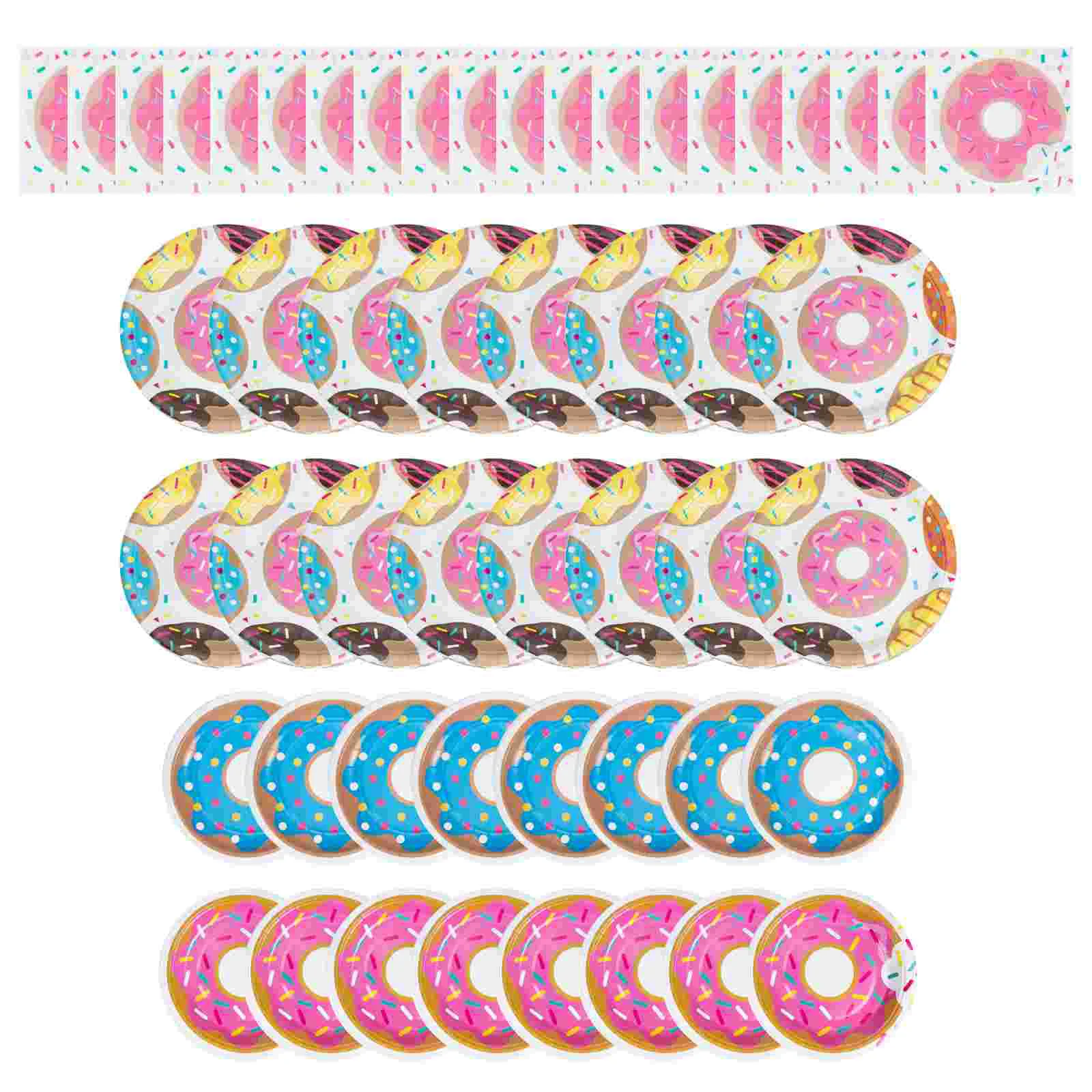 

52 Pcs Birthday Party Props Baby Suit Decoration Supplies Donut Decorations Tableware Themed Paper Plates