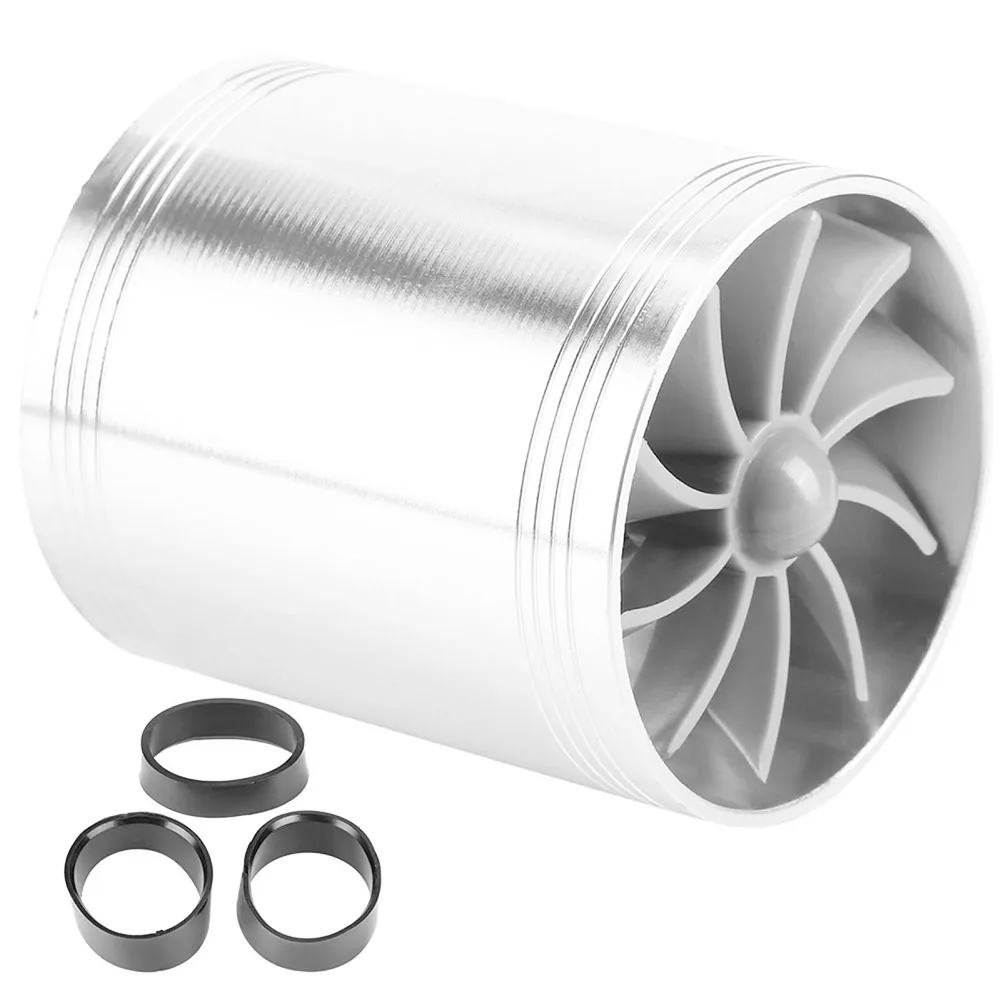 

Universal Air Intake Turbonator Car Dual Fan Gas Fuel Saver Replacement