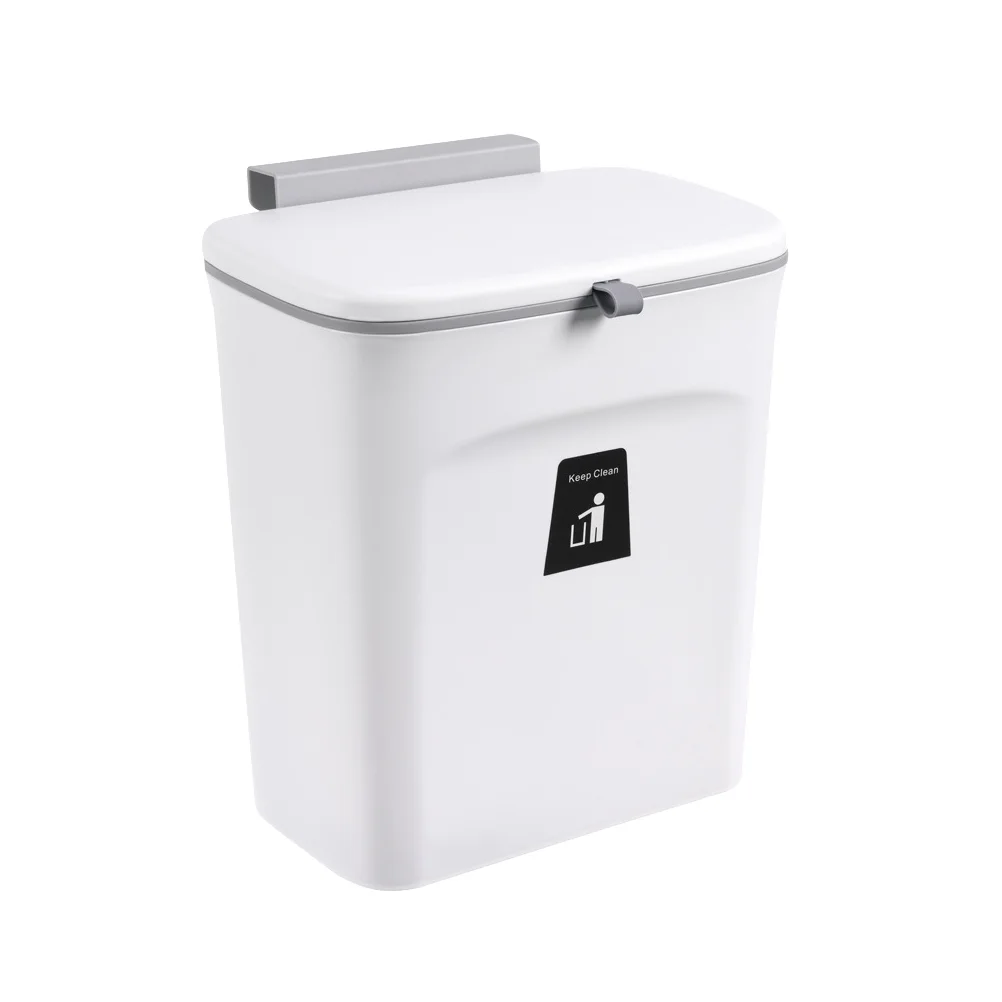 

Trash Can Bin Kitchen Garbage Waste Hanging Bathroom Container Lid Bucket Compost Sink Storage Basket Box Cabinet Wall Mountable