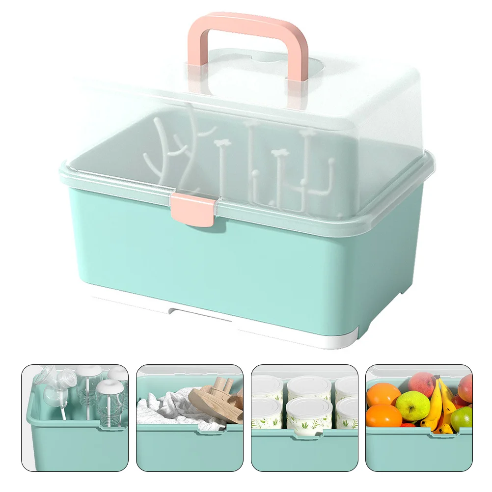 

Coffee Cup Lid Baby Bottle Drying Box Storage Organizer Organization Bins Lids Kids Cutlery Large Drain Tank