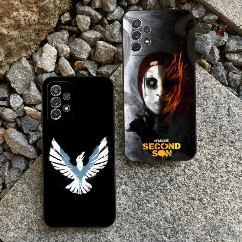 

Infamous Second Son Phone Case For Sumsung S23 S22 S21 Plus Ultra A13 A23 A33 A53 A52 A51 A22 A30 A32 A50 Black Soft Cover