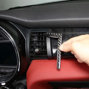 For BMW MINI 2014-2021 car styling soft carbon fiber central control air outlet decorative stickers interior accessories