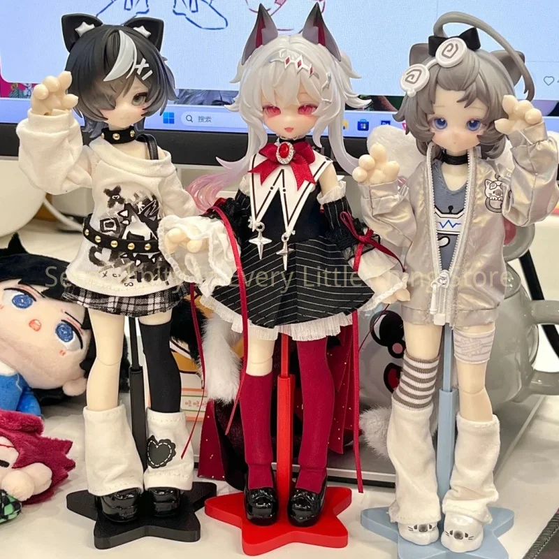 Фото Оригинальная коллекционная фигурка кошечки BJD Meow 3 Series (1/8), серия Blind Box, кавайная фигурка-кошка, настольное украшение, модная игрушка, модель для коллекции, подарок-сюрприз №1