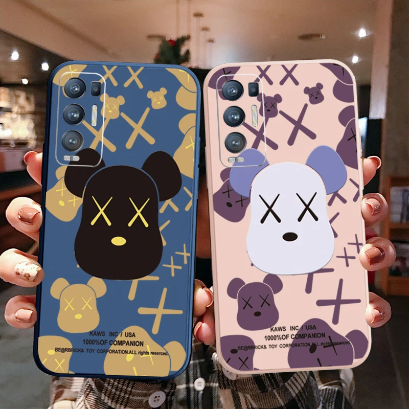

Phone Case For OPPO Reno2 Z F Reno6 Z 5 Pro 5G Reno 3 4 4G Cartoon Kawss Straight Edge Silicone Protective Cover