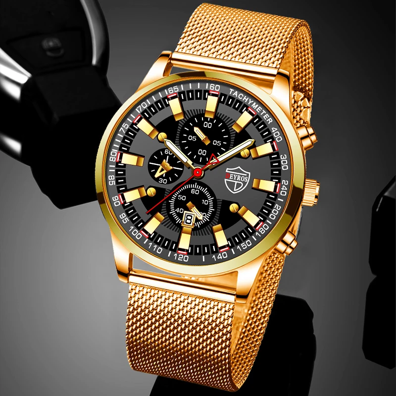 Часы наручные мужские кварцевые с календарем модные роскошные деловые