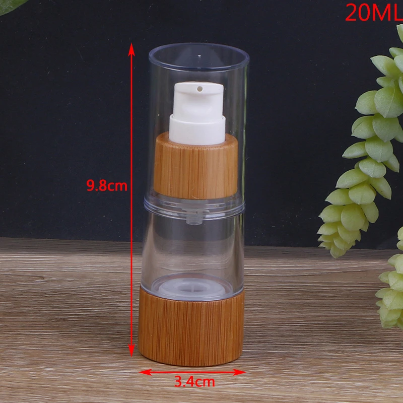 

Empty Bamboo Cosmetic Bottle Travel Liquid Bottles Airless Pump Vacuum Container Eco-friendly 20ml 30ml 50ml 80ml 100ml 120ml