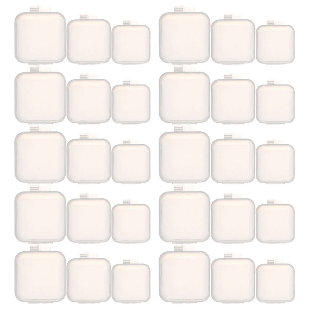 

30 шт. мини-коробка для хранения, органайзер для сережек, контейнер для лекарств, маленькие коробки, пластиковая корзина для мусора, многофун...